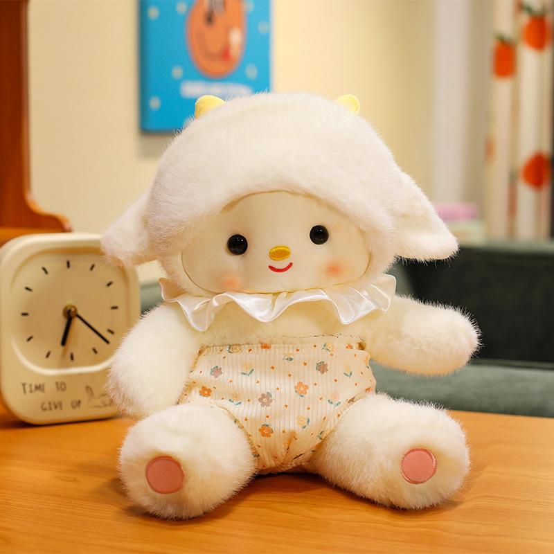

New good night lamb healing plush toy striped hip pants scarf lamb children s soothing sleeping gift 23cm белый
