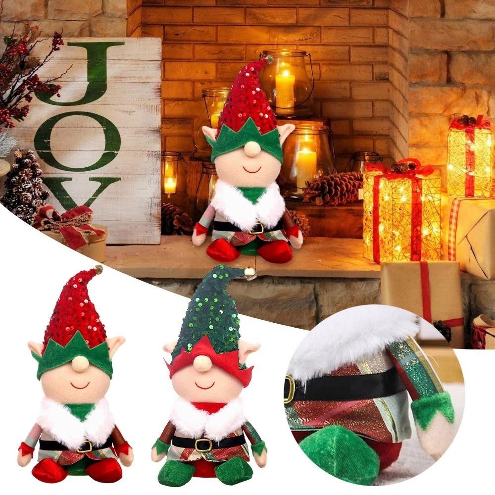 Plush Christmas Faceless Doll Creative Faceless Doll Ornament Christmas Elf Doll  Indoor Decor