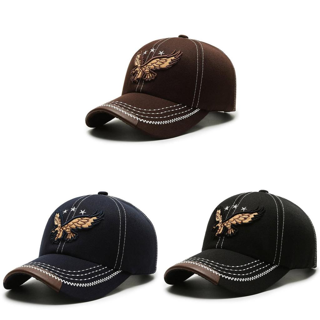 Mens Baseball Cap Embroidered Eagle Style Sun Protection For Casual Wear
