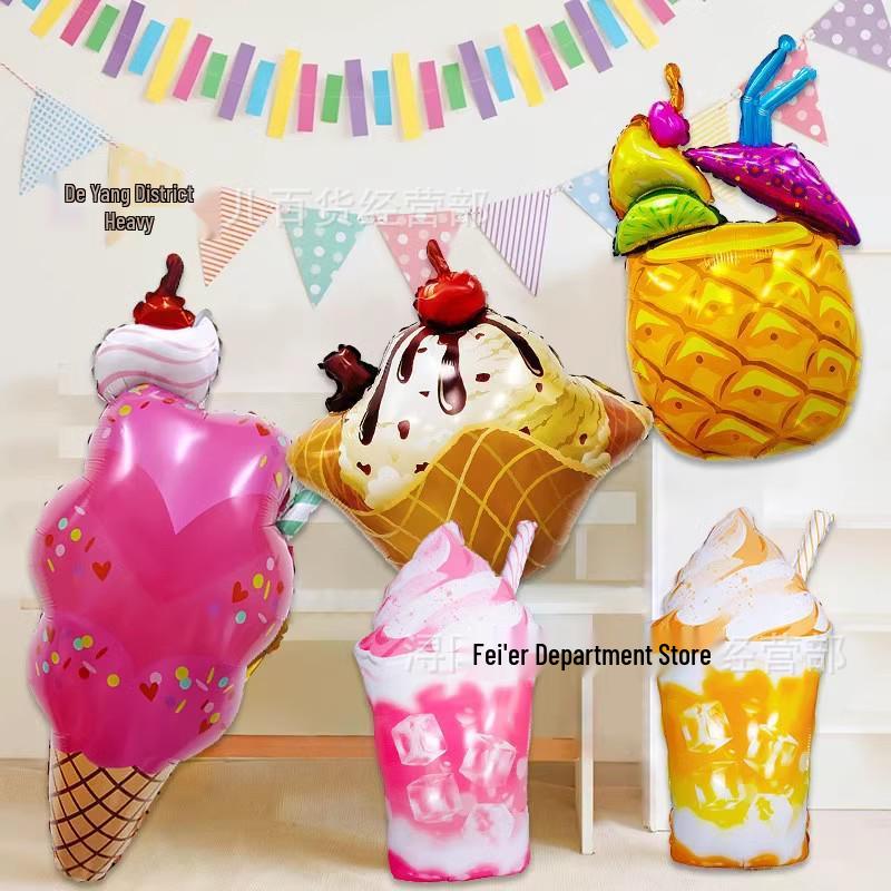 Hawaiian Party Ice Cream Cake and Coke Balloons for Grassland Music Festival