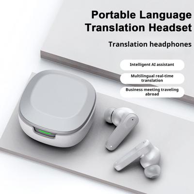 Wireless Earphones Two-Way Voice Translator Stable Connection Bluetooth-Compatible Noise Cancelling Smart Voice Translator Headset