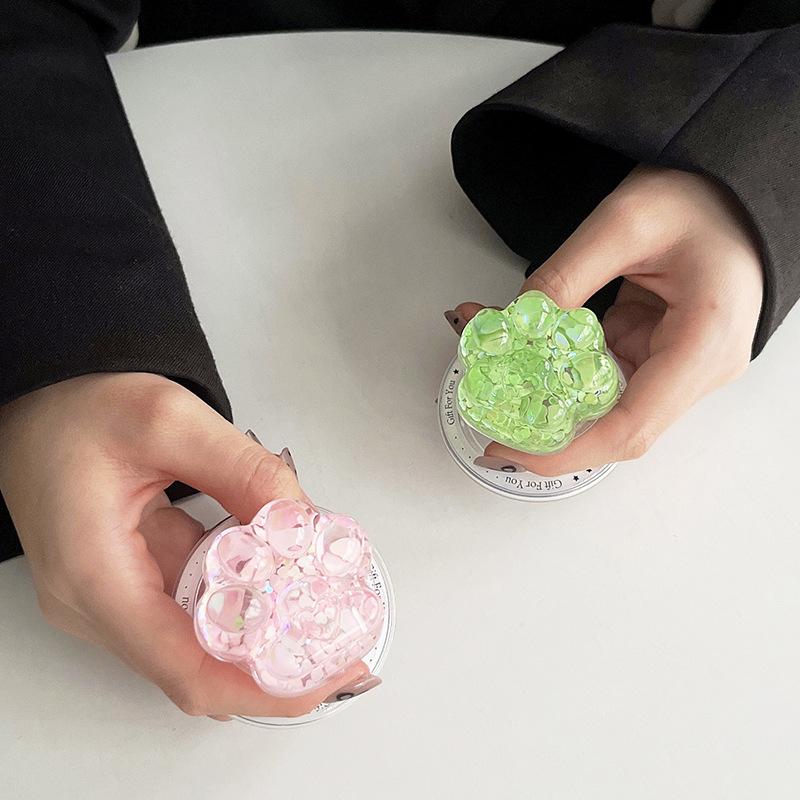 Wind Color Sequins Mobile Phone Airbag Bracket Women'S Advanced Sense Simulation Cat Claw Magnetic Desktop Bracket