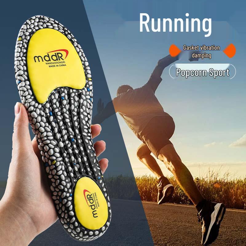 3A Grade Antibacterial Breathable Sports Insole: Comfortable, Sweat-Absorbent, High Elastic, Shock-Absorbing for Running, Basketball, and Badminton