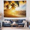 Beach Sunrise Mural Hanging Cloth  Tropical Style Decorative Hanging Painting