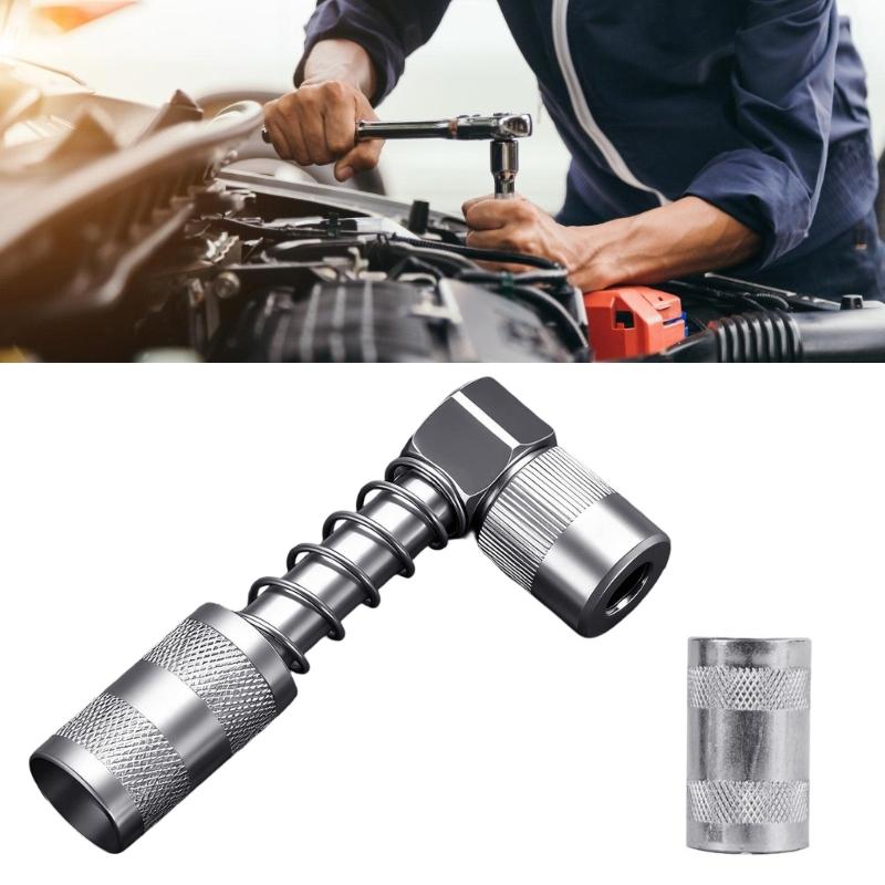 Angled Grease Fitting Grease Coupler Adapter Tool Leakage Prevention Works With Standard Manual Grease Guns