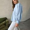 Women Spring Autumn Temperament Solid Suit Collar Long Sleeve Shirt Blouses