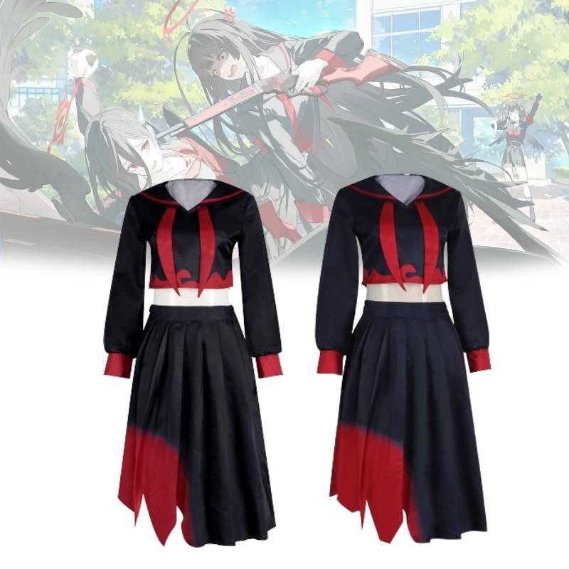 Vibrant Cosplay Costume Blue Archive Inspired Jk Uniform Polyester Fabric