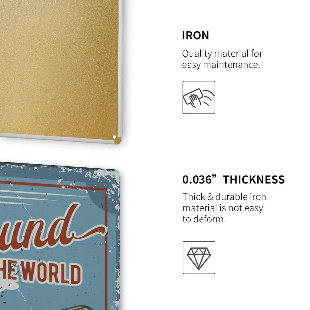 1 Pack Distressed Vintage Tin Sign with Rustic Rusted Tone for Home Bars or Garages, Size Options Include 20x30cm or 30x40cm