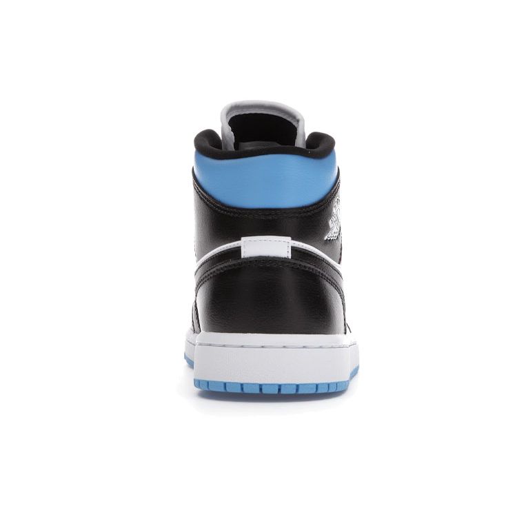 Air Jordan 1 Mid University Blue Women Sneakers White Black BQ6472-102