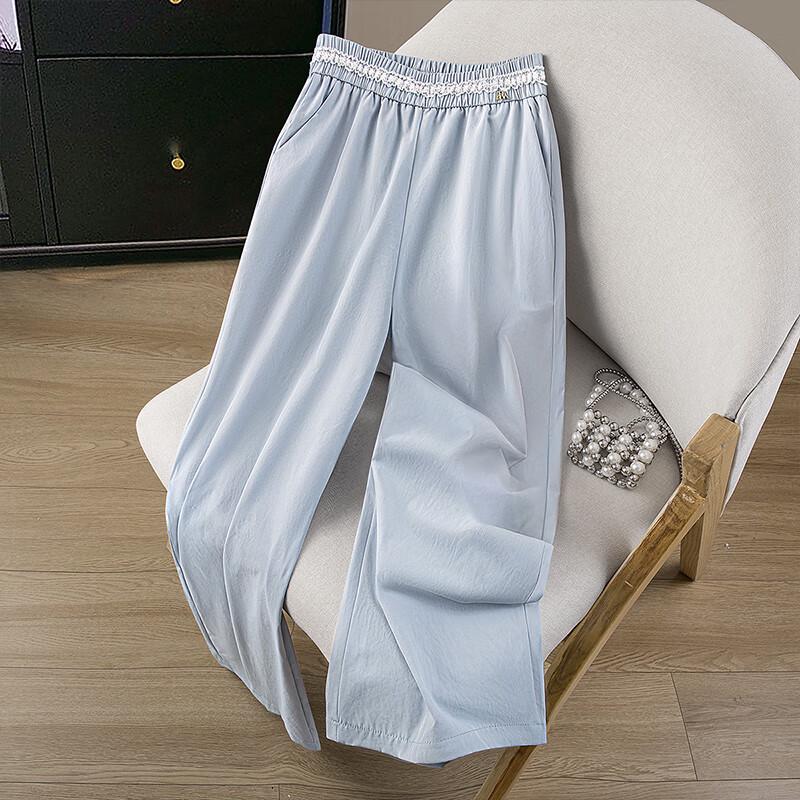 Women's Elastic Waist Loose Wide-Leg Casual Pants