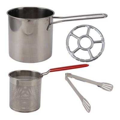 Edelstahl Fritteuse Pfanne Hochtemperaturbeständig Ölsparend Tragbar Mini Metall Fritteuse Pfanne mit