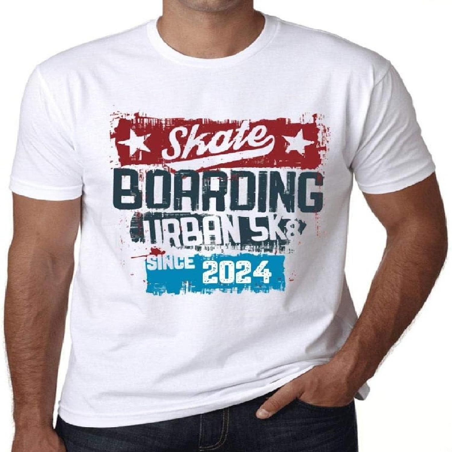 

ONE IN THE CITY Men s Graphic T-Shirt Urban Skateboard Since 2024 Vintage Eco-Friendly Short Sleeve Novelty Tee(1) XXXXXL білий