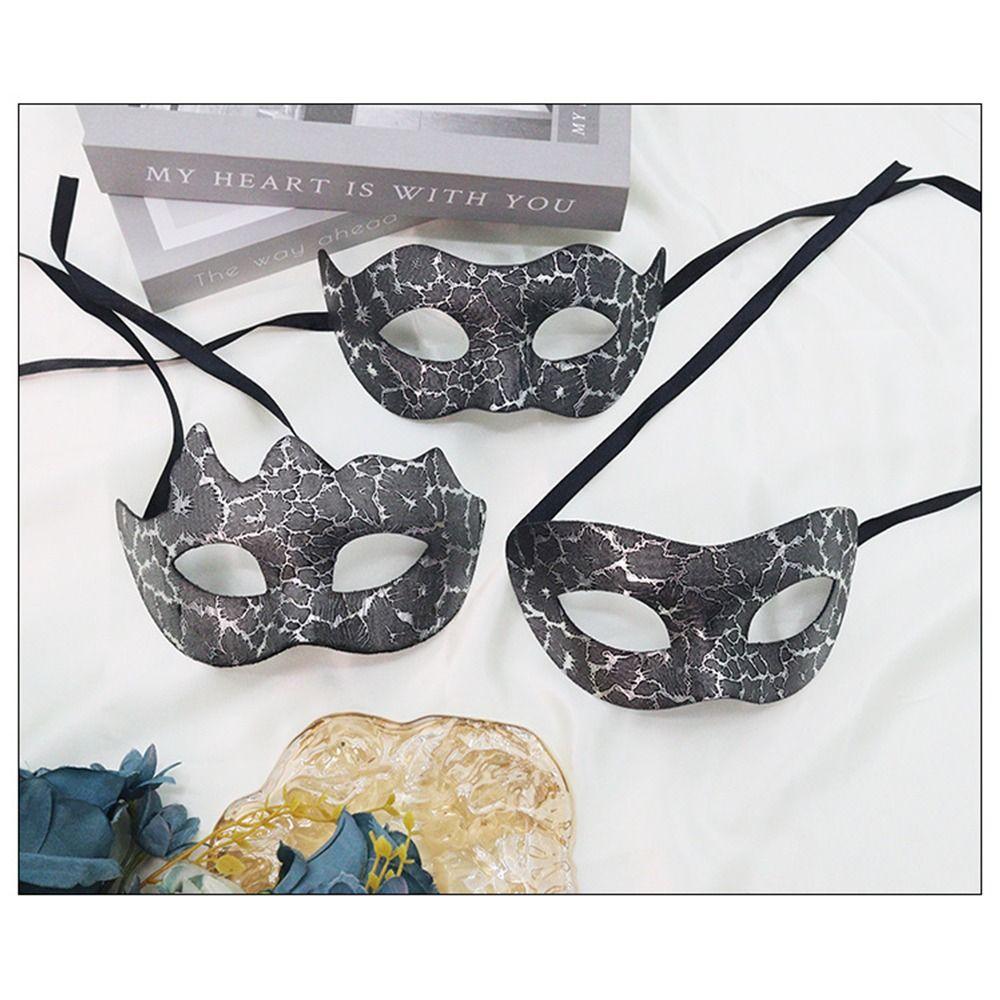 Vintage Plastic Masquerade Masks Crack Pattern 3 Styles Mardi Gras Masks Party Decoration Half Face Mask Festival Costume Party