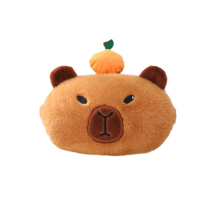 Söt Capybara Tecknad Bilkudde & Axelvadd - Dekorativ Marsvinskudde för Nacken