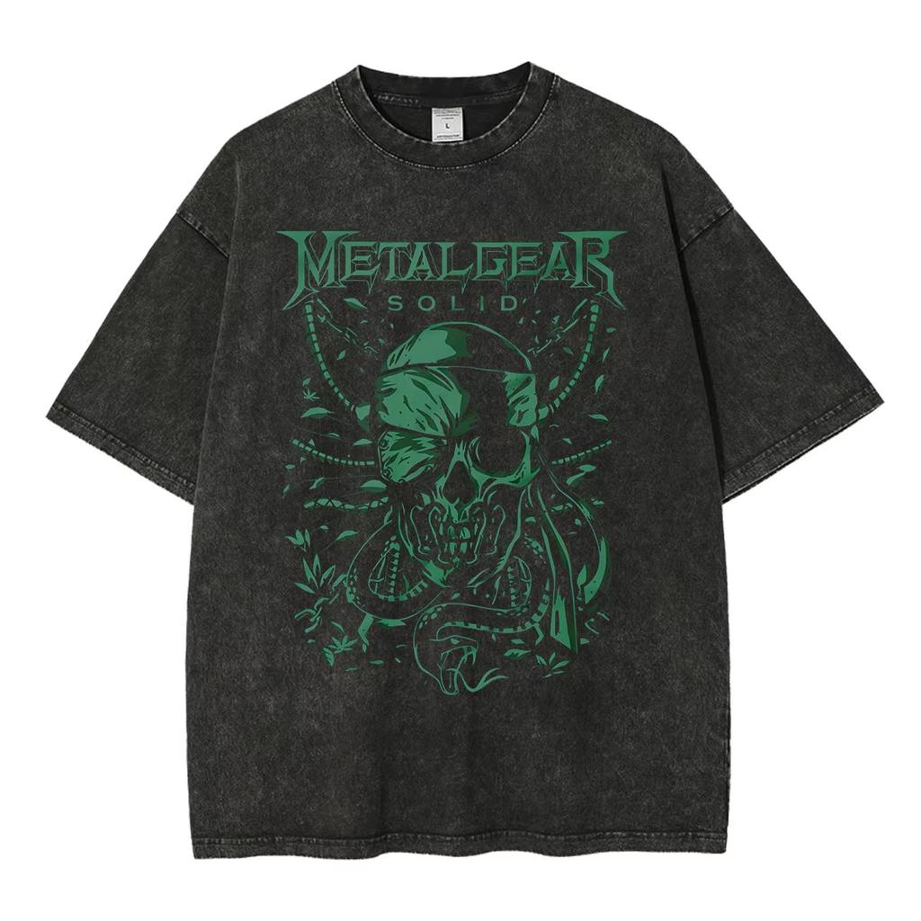 GAME MGS5 Metal Gear Solid V The Phantom Pain Venom Snake T-shirt Y2K Men Women Casual Retro T Shirt Hip Hop Streetwear Oversized T-shirt
