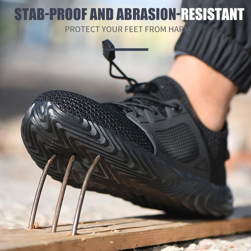 Labor Insurance Shoes Men Summer Breathable Anti-Smash And Anti-Puncture Safety Shoes Lightweight Wear-Resistant Mesh Work Shoes