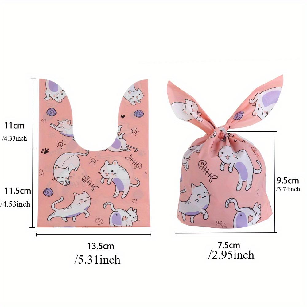 50Pcs Plastic Candy Bags Cookie Cute Carton Rabbit Ear Bags Biscuits Snack Baking Packing Supplies Gifts