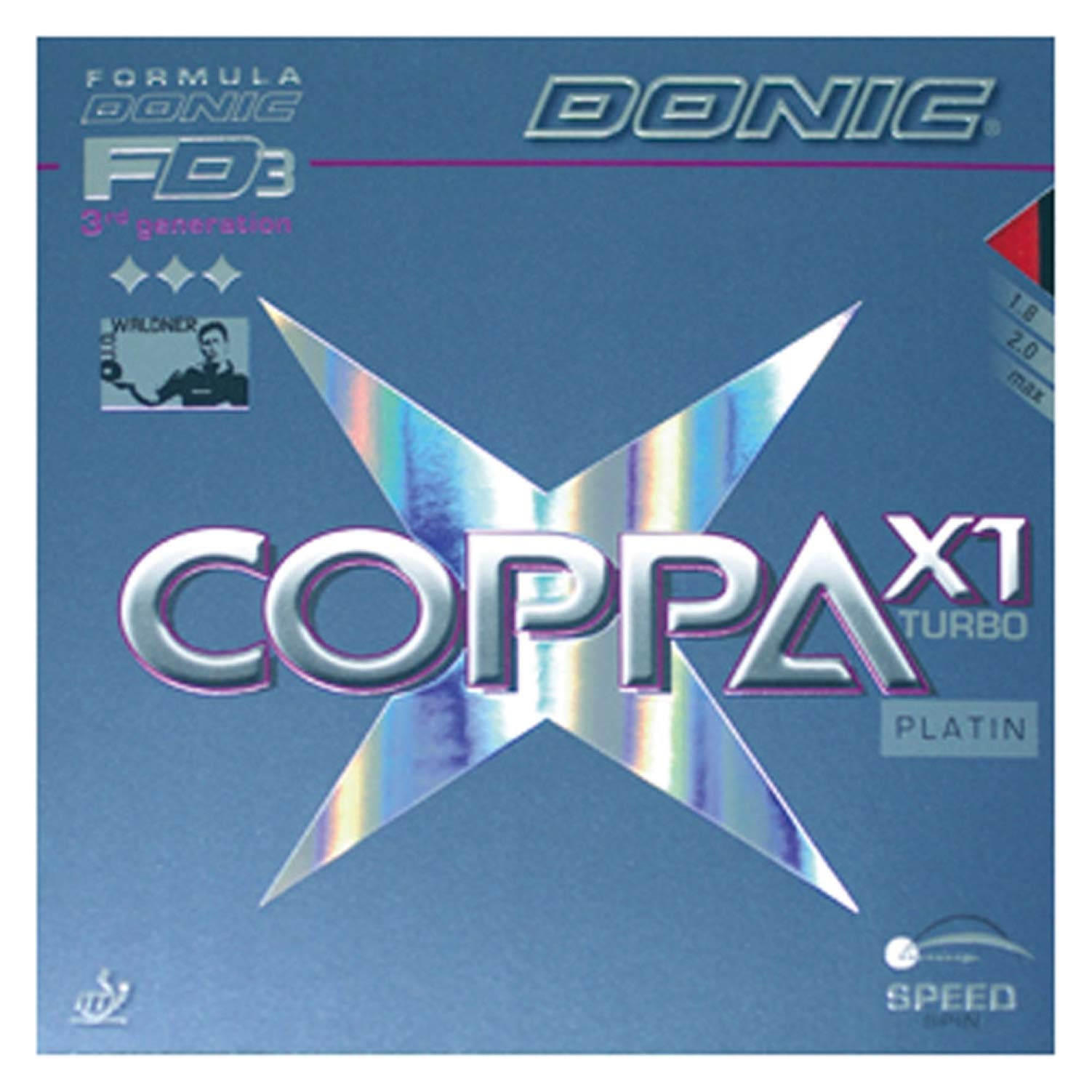 

DONIC Coppa X1 Turbo Накладка для настольного тенниса AL051, Красная, 2.0 мм,