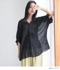Oshare Walker Tuck Sheer Dolman Solid Loose tbn0212 n'OrLABEL "Refined Blouse" Women's Spring/Summer Top, 3/4 Sleeve, 5/8 Sleeve, Sheer, V-Neck,