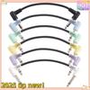 Classy-6 Packs 18Cm Guitar Effect Pedal Round Patch Cables Instrument Guitar Pedal Cable Connectors Patch Cable
