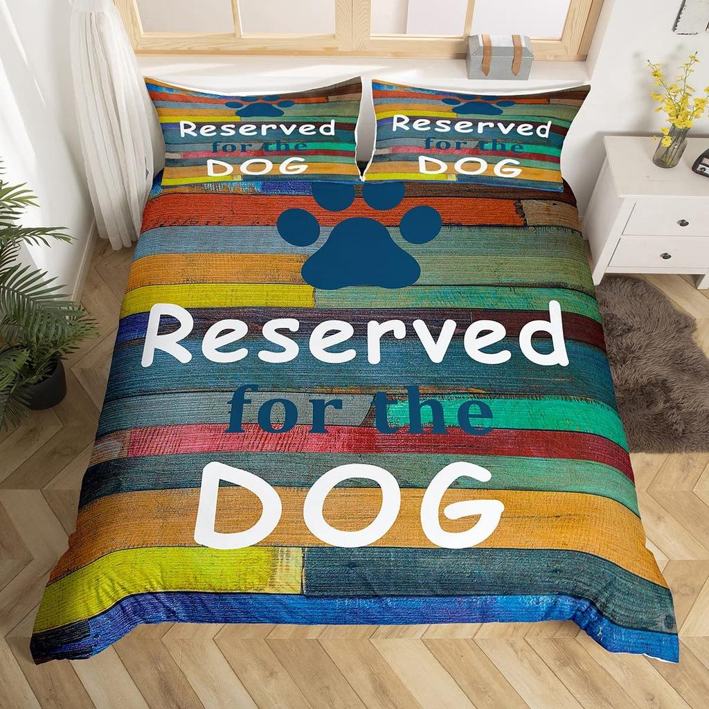 Comforter Dog Paw Print Bedding Set Twin Size For Kids Boys Bedroompuppy Bone Bed Black White Comforter