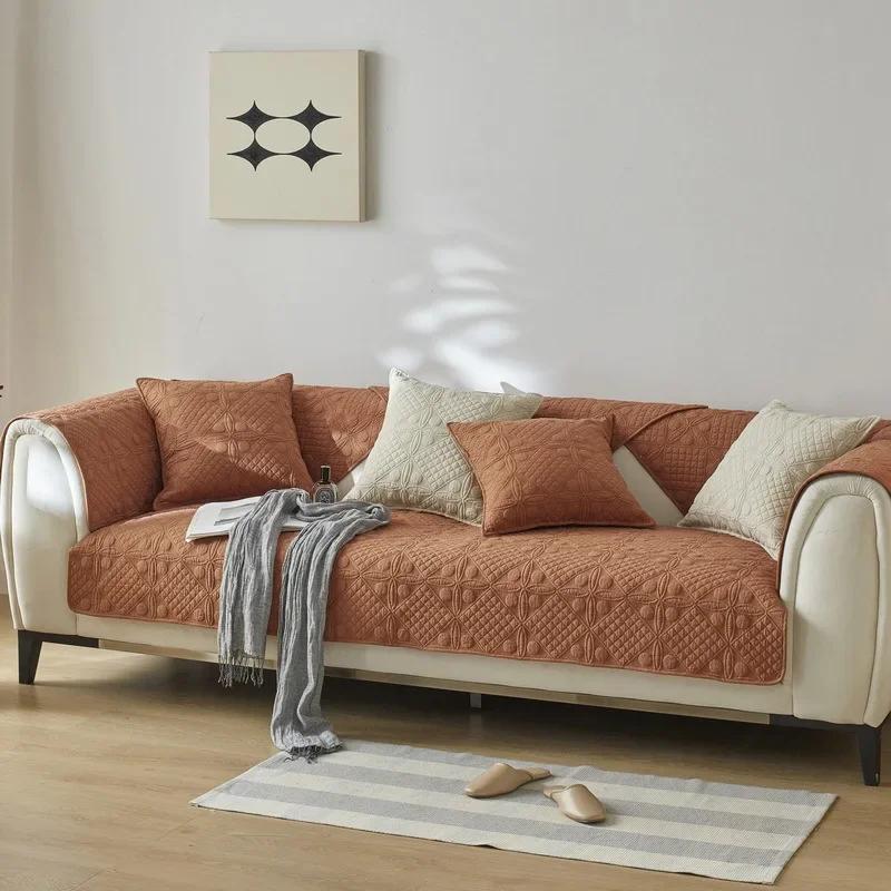 Sofa Cover Cushion Cover Cloth for All Seasons Living Room Washed Cotton Sofa Cushion Non-slip Cover Towel