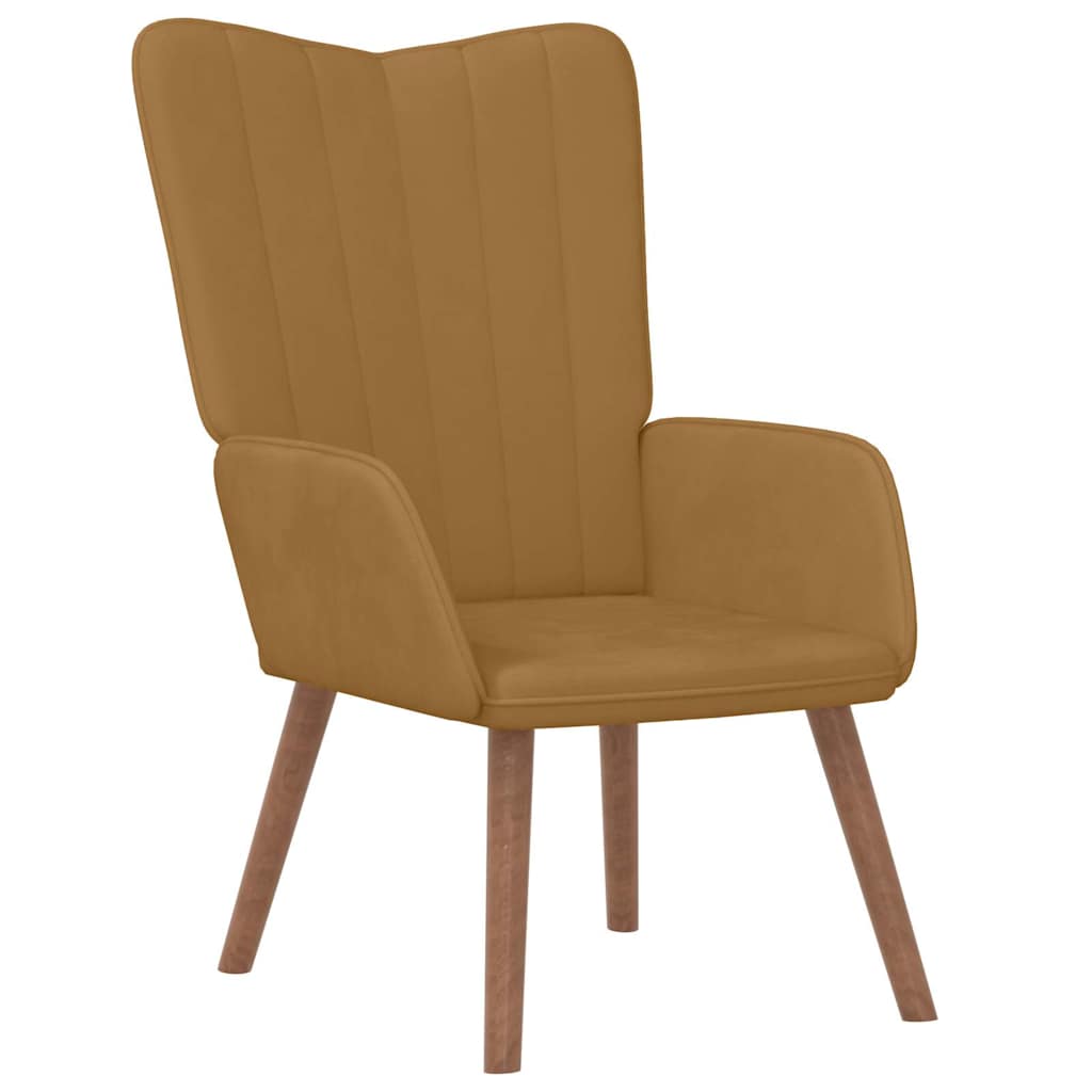 Relax Armchair In Brown Velvet