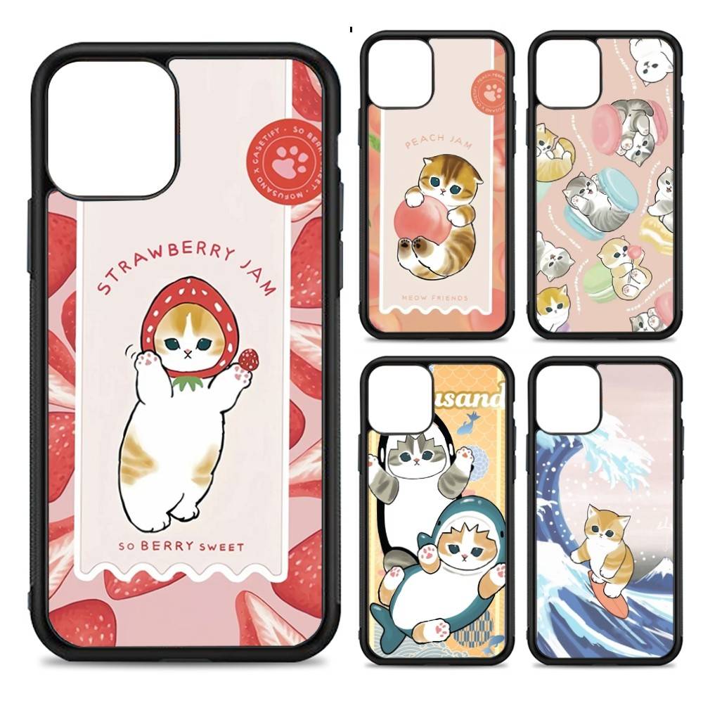 Mofusand Cat Popular Cute PC+TPU Phone Case For IPhone 17 16 15 14 PRO MAX 11 12 13 PLUS MINI Cover