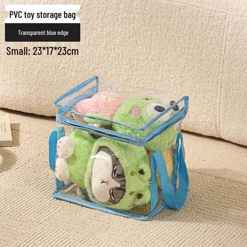 Transparent Plush Toy Storage Box for Dolls & Books, Large Capacity, Waterproof