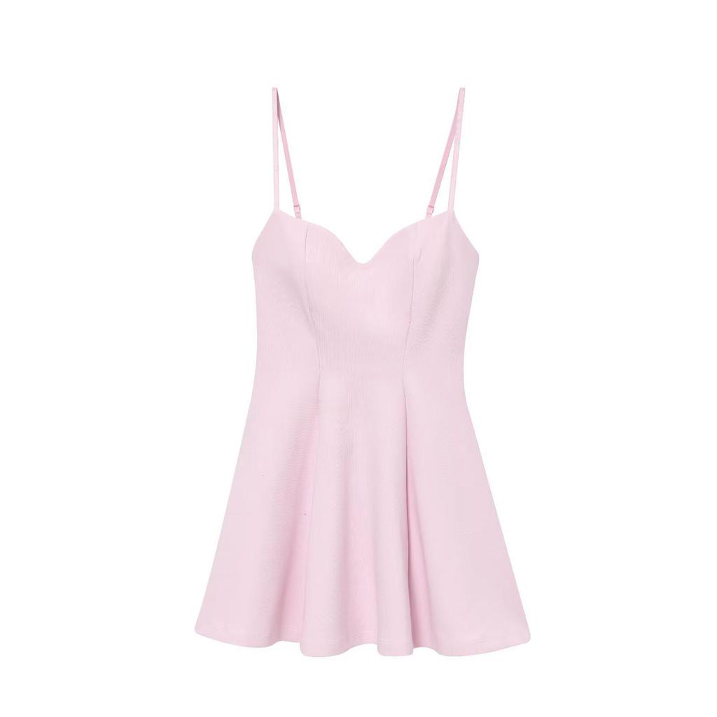 2025 Women's Spicy Girl Backless Slimming Sleeveless Short Dress, European & American Style