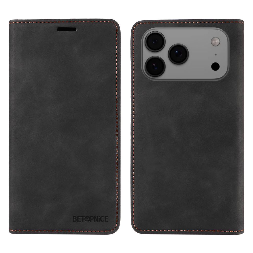 For iPhone 17 Pro Max Case BETOPNICE Magnetic Closure RFID Blocking Wallet Stand Leather Phone Cover