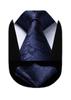 [HISDERN] Business-Krawatte und Einstecktuch Set für Herren, Marineblaues Paisleymuster, Stilvolle Krawatte für Hochzeiten, Vorstellungsgespräche, Aufnahmefeiern, Abschlussfeiern