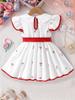 Sommer 2025 Neues Mädchen Baby Kleinkind Blumenmuster Kleid Atmungsaktiv Baby Prinzessinnenkleid 0-3 Jahre Cooles Kurzarm Outfit