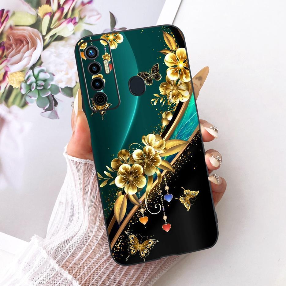 For Tecno Camon 17 Pro Case CG8 CG8h Luxury Butterfly Tree Painted Cover Soft Silicone Case For Tecno Camon 17P Camon17 Pro Bags