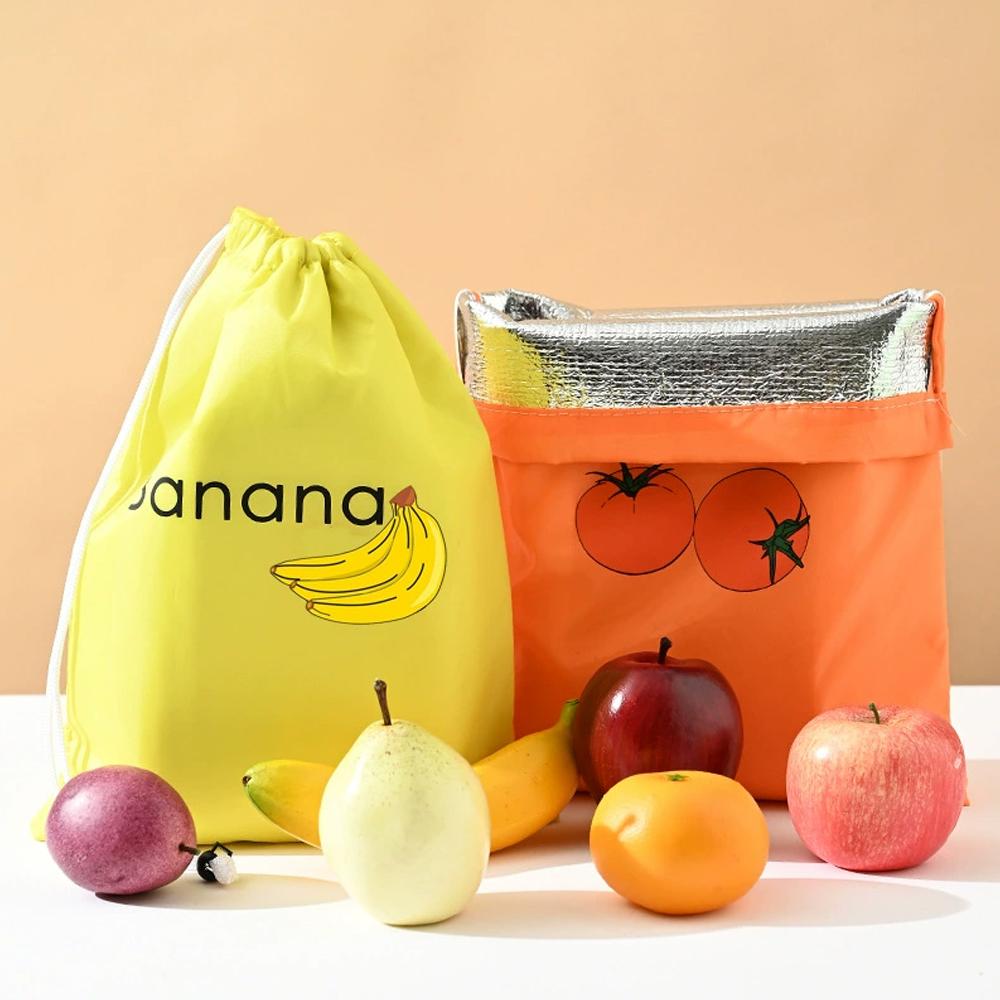 Durable Yellow Banana Storage Bags Bundle Pocket Reusable Insulated Fruit Vegetable Food Fresh-keep Drawstring Preserve Bag