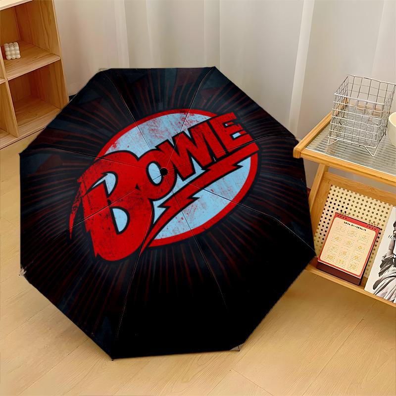 David Bowie Print 8?Ribs Automatic Umbrella Wind Resistant Lightweight Folding Umbrella For Outdoor Travel