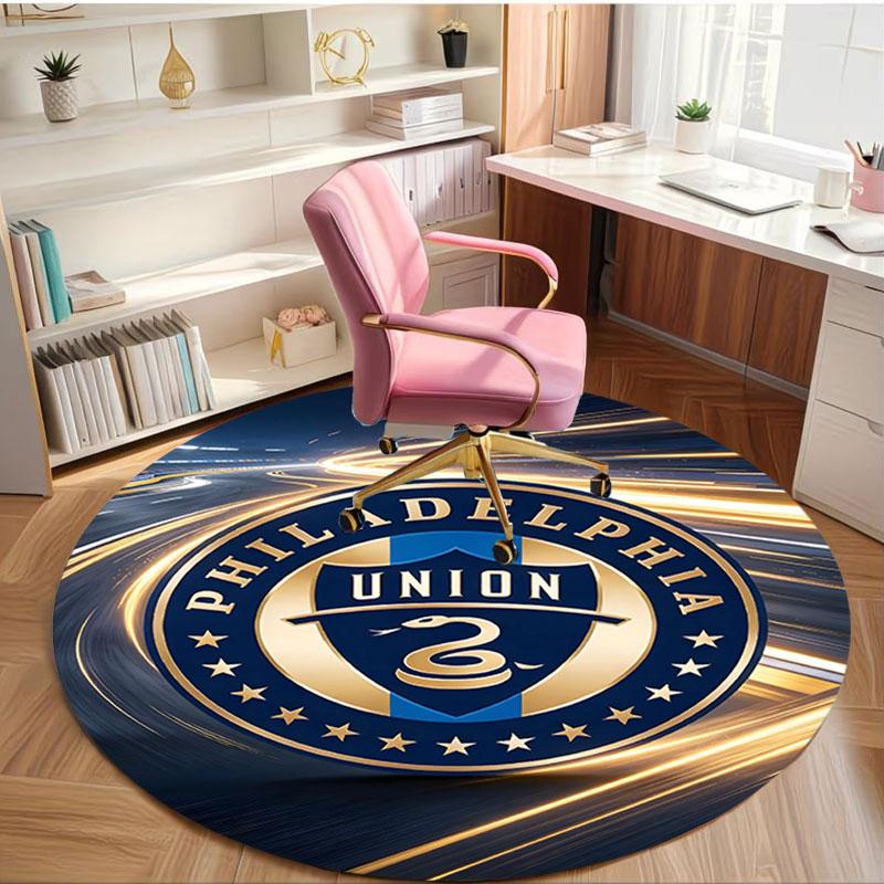 Philips Sports Union Print Round Rug, Washable Floor Carpet, For Entryway Dorm Laundry Room Office Study, Home Decor Birthday Christmas Gift