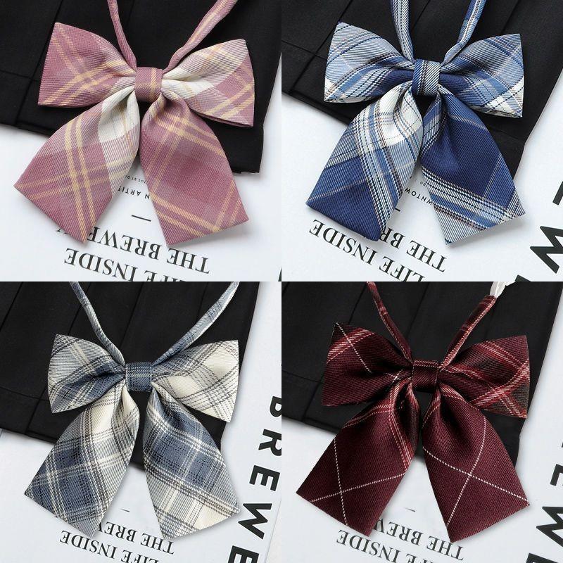 Dodatek do kołnierzyka koszuli mundurowej z kokardą motylkową dla dziewczynek w stylu szkolnym