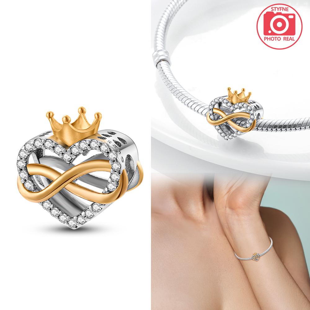 Copper Colors Charms Colored Zirconium Crown Pendant For Dangle Pendant Bead Jewelry Beads  New Gifts For Women