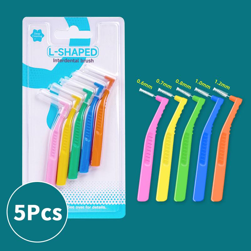 Dental Interdental Brushes Oral Hygiene Flossing Head L/I Shape Tooth Cleaning Tool for Braces Toothpick