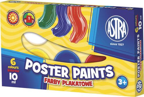 Conjunto de tinta profissional Astra - 6 cores fortes, 10 ml cada