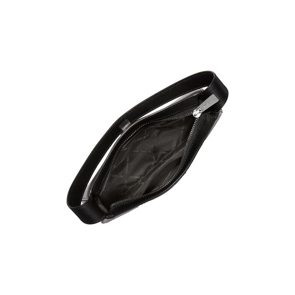 Michael Kors MK Lyra Solid Silver Lock Underarm Bag Shoulder Bag Small Women Bags Black 35T4S1YC1L-001