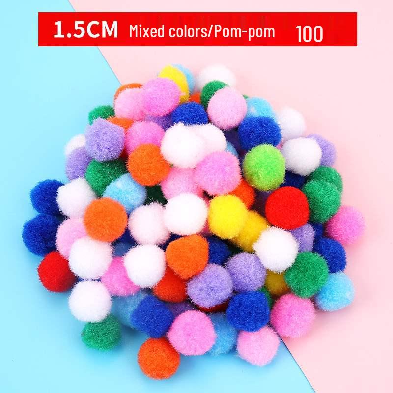 Mixed Color Fluffy Pom Poms: High Elasticity Handmade Plush Balls for DIY Decorative Accessories