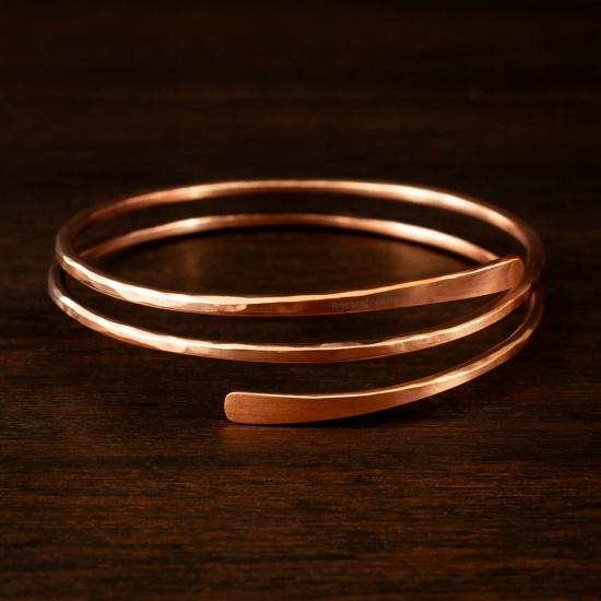 Pure Copper Wrap Bangle, Handmade Jewelry, Gift for Women, Mothers Day Gift