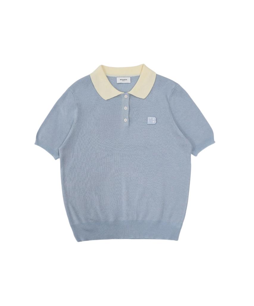MONBIRDIE GOLF Sweetie Mb Short Sleeve Knit Skyblue