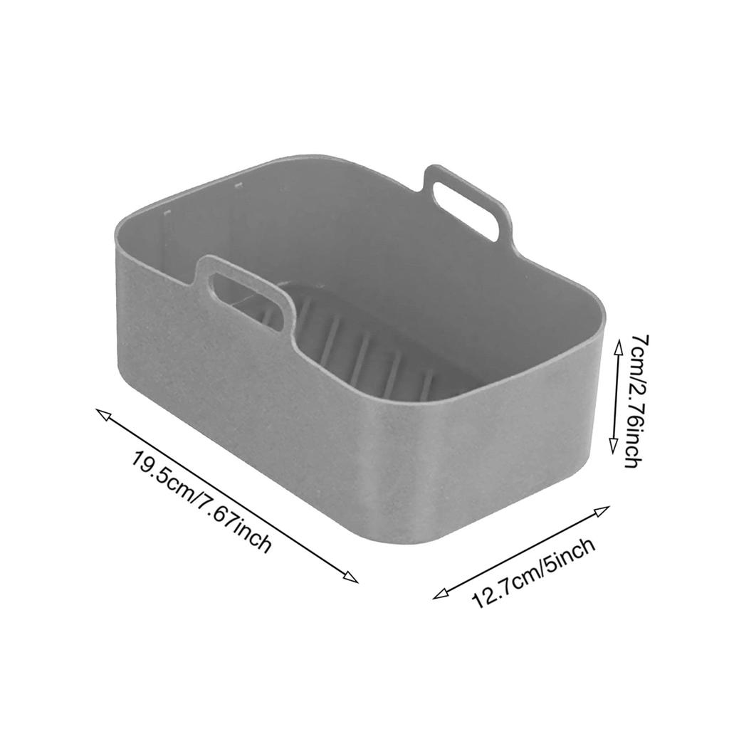 Silicone Air Fryer Pot Tray Food Safe Reusable Square BBQ Barbecue Pad Plate Airfryer Oven Baking Mold Basket Pan For Kitchen