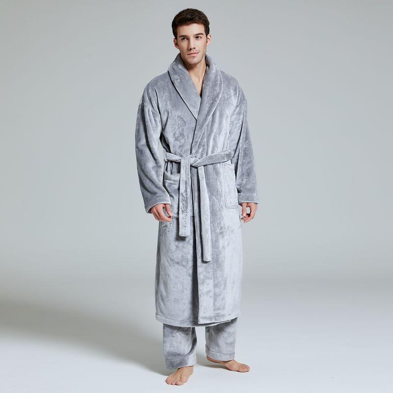 

Winter Long Pajamas Suit Men s and Women s Couple Coral Fleece Thickened plus Size Fat mm 100.00kg plus Size Nightgown Grey L 165-170cm 53.00 kg-60.00 kg