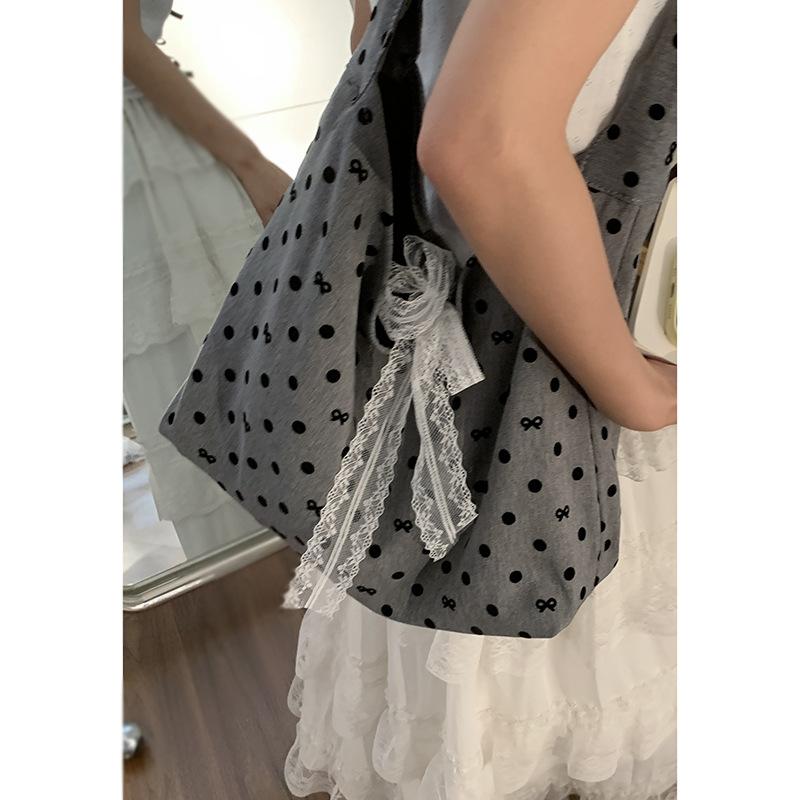 Casual Large-capacity Bag, Fashionable Polka Dot Single-shoulder Bag, Versatile Commuter Tote Bag