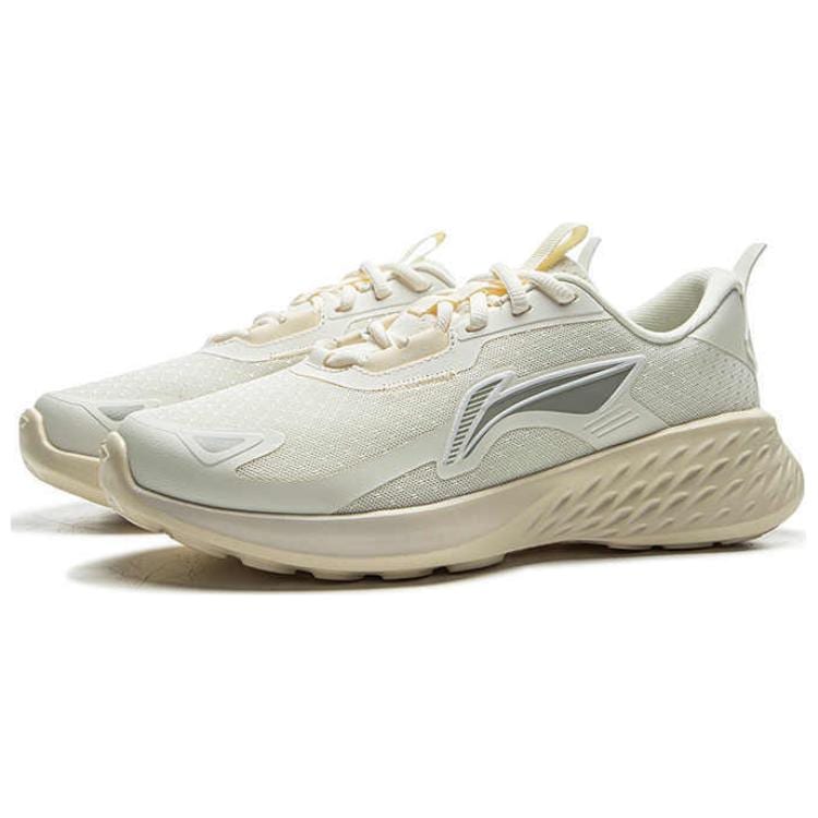 Li Ning Light Cloud Rutschfest Abriebfest Niedrig geschnitten Freizeit Laufschuhe Damen Ecru ARSU128-4