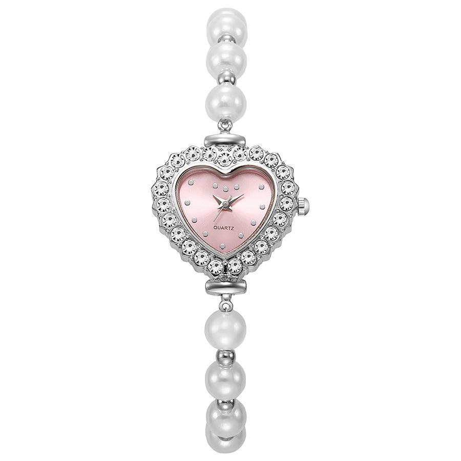 Nouvelle Montre pour Femme en Forme de Cœur à la Mode Montre Fleur pour Dames avec Bracelets Réglables Montres-bracelets